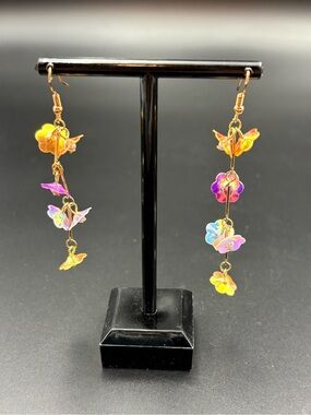 2/$10 Multicolor Floral Dangle Earrings